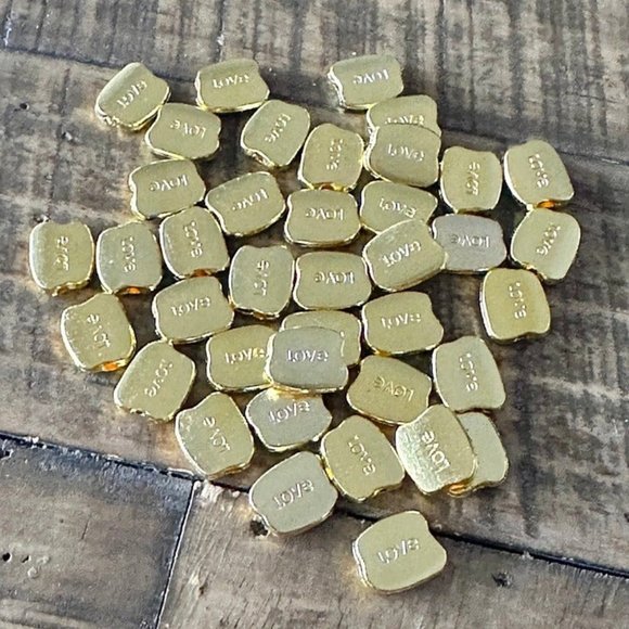 37pc 12mm LOVE Tibetan Alloy Bead - Picture 3 of 3